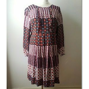 ELOQUII mixed geometric print dress